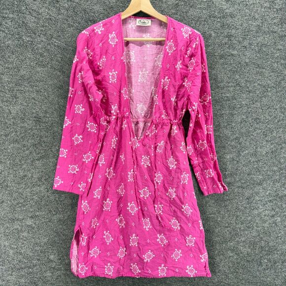 Malabar Bay Dress Women S Small Pink Turtle Print Shift Short Elastic Waist - Picture 1 of 8